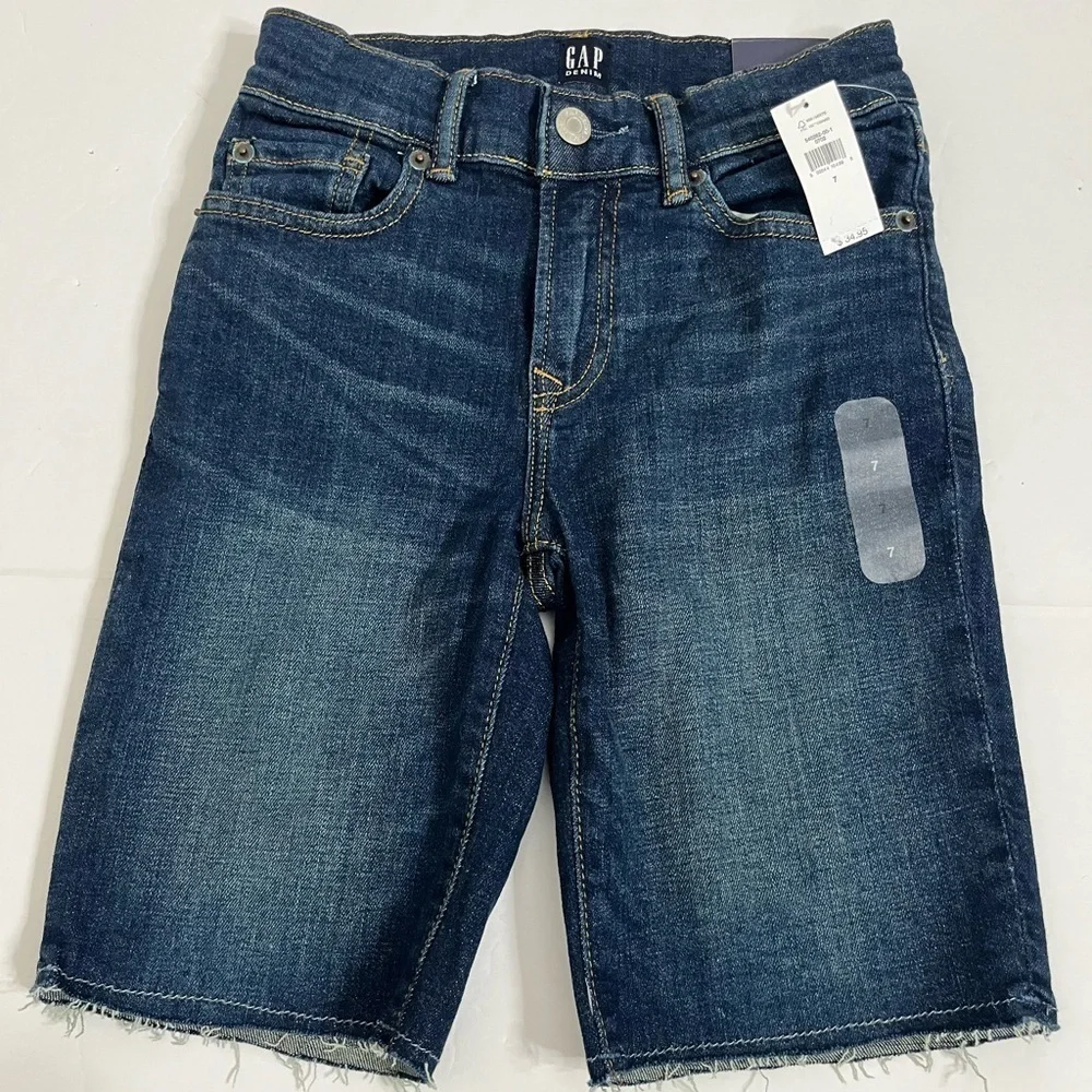 Gap Boys Stretch Adjustable Waist Jean Shorts Size 7 New with Tags